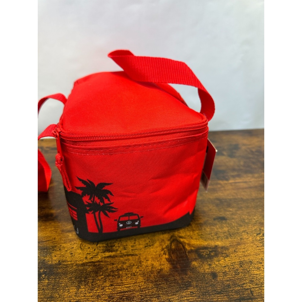 NEW! Trader Joe's Brand New Mini Insulated Tote Bag Red Black Lunchbox Lunch Bag - Picture 7 of 12
